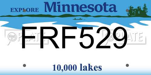 FRF529 Minnesota License Plate