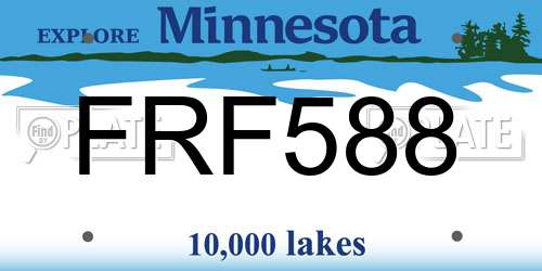 FRF588 Minnesota License Plate