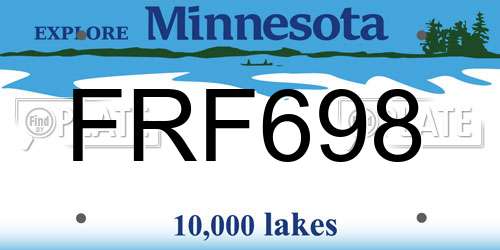 FRF698 Minnesota License Plate