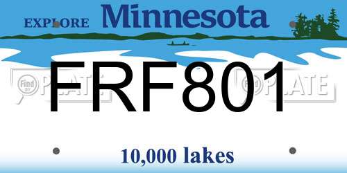 FRF801 Minnesota License Plate