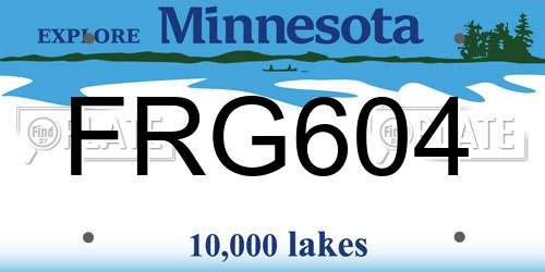 FRG604 Minnesota License Plate