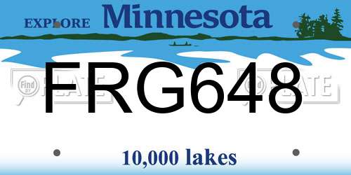FRG648 Minnesota License Plate