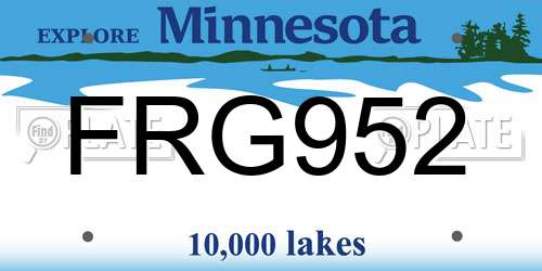FRG952 Minnesota License Plate