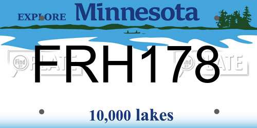 FRH178 Minnesota License Plate