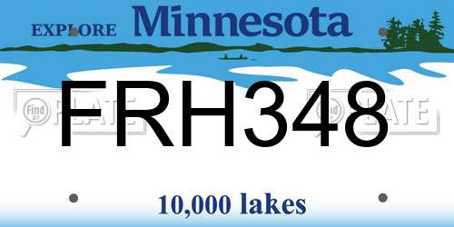 FRH348 Minnesota License Plate