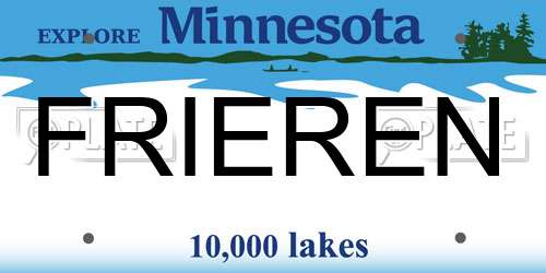 FRIEREN Minnesota License Plate