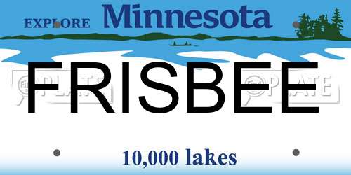 FRISBEE Minnesota License Plate