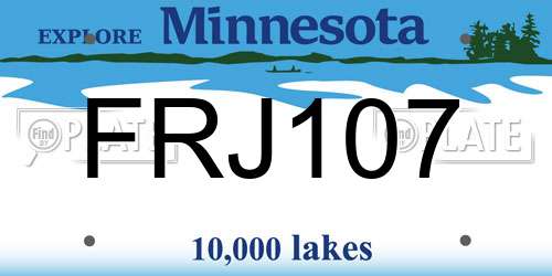 FRJ107 Minnesota License Plate