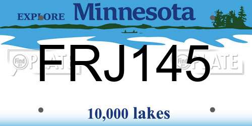 FRJ145 Minnesota License Plate
