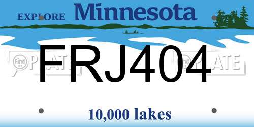 FRJ404 Minnesota License Plate