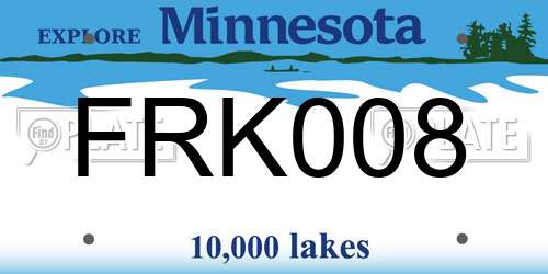 FRK008 Minnesota License Plate
