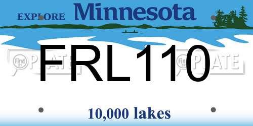 FRL110 Minnesota License Plate