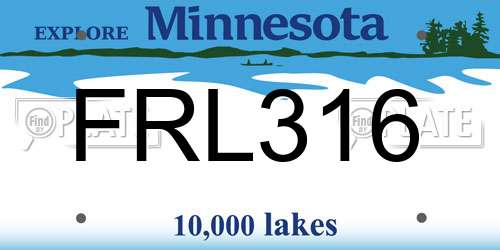 FRL316 Minnesota License Plate