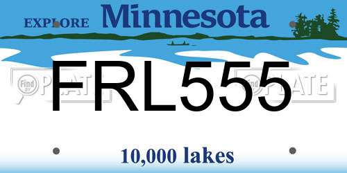 FRL555 Minnesota License Plate