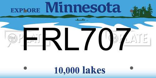 FRL707 Minnesota License Plate