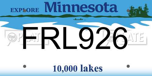 FRL926 Minnesota License Plate