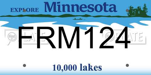 FRM124 Minnesota License Plate
