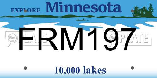 FRM197 Minnesota License Plate
