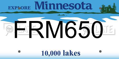 FRM650 Minnesota License Plate