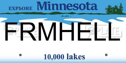 FRMHELL Minnesota License Plate