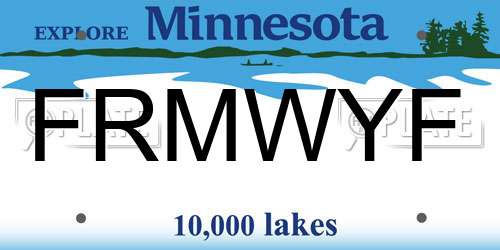 FRMWYF Minnesota License Plate