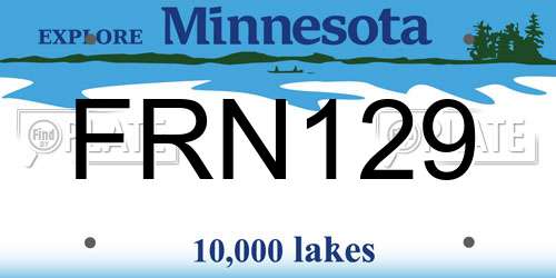 FRN129 Minnesota License Plate
