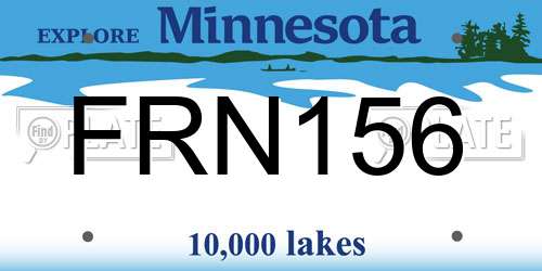 FRN156 Minnesota License Plate