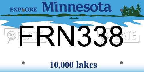 FRN338 Minnesota License Plate