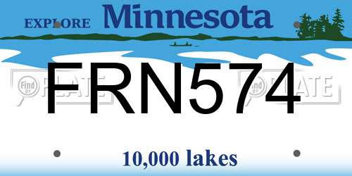 FRN574 Minnesota License Plate