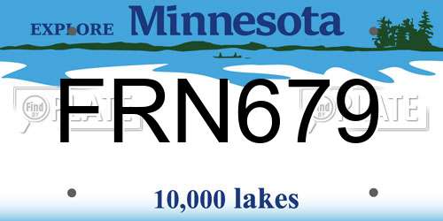 FRN679 Minnesota License Plate