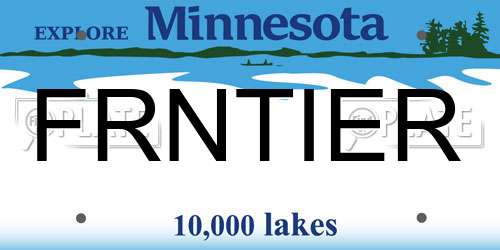 FRNTIER Minnesota License Plate