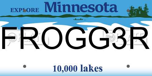 FROGG3R Minnesota License Plate