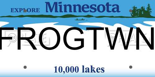 FROGTWN Minnesota License Plate