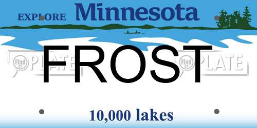 FROST Minnesota License Plate