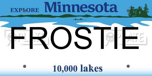 FROSTIE Minnesota License Plate