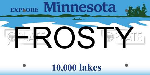 FROSTY Minnesota License Plate