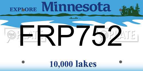 FRP752 Minnesota License Plate