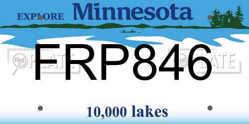 FRP846 Minnesota License Plate