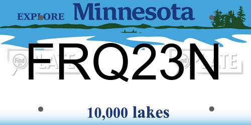 FRQ23N Minnesota License Plate