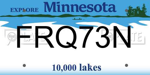 FRQ73N Minnesota License Plate
