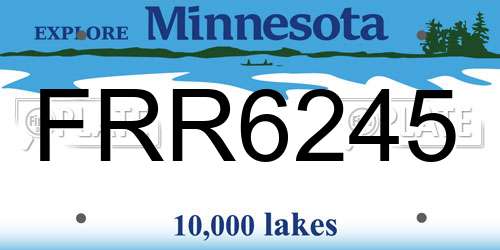 FRR6245 Minnesota License Plate