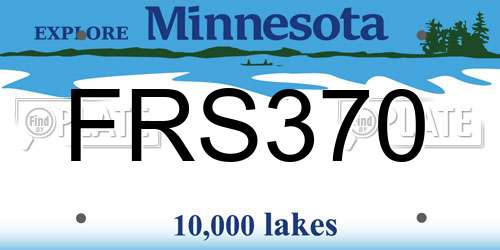 FRS370 Minnesota License Plate