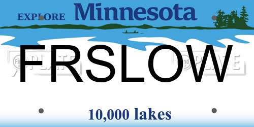 FRSLOW Minnesota License Plate