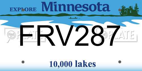 FRV287 Minnesota License Plate