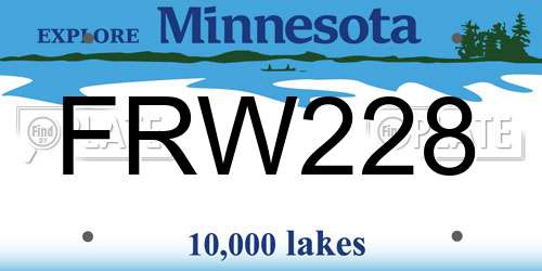 FRW228 Minnesota License Plate