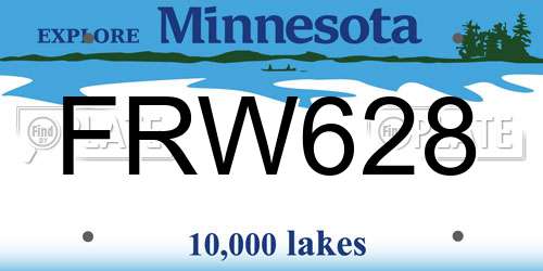FRW628 Minnesota License Plate