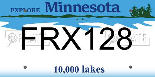 FRX128 Minnesota License Plate