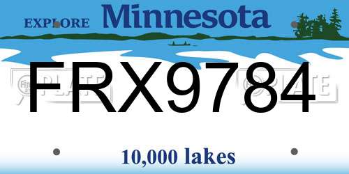 FRX9784 Minnesota License Plate
