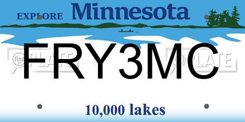 FRY3MC Minnesota License Plate