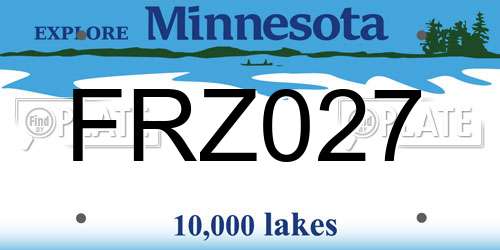 FRZ027 Minnesota License Plate